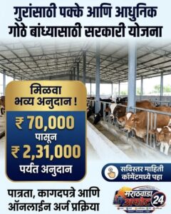 गुरांसाठी पक्के आणि आधुनिक गोठे बांधण्यासाठी पैसे देणारी&hellip;