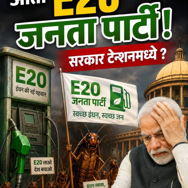 कॉकरोच नंतर आता E20 जनता पार्टी! सरकार टेन्शनमध्ये?