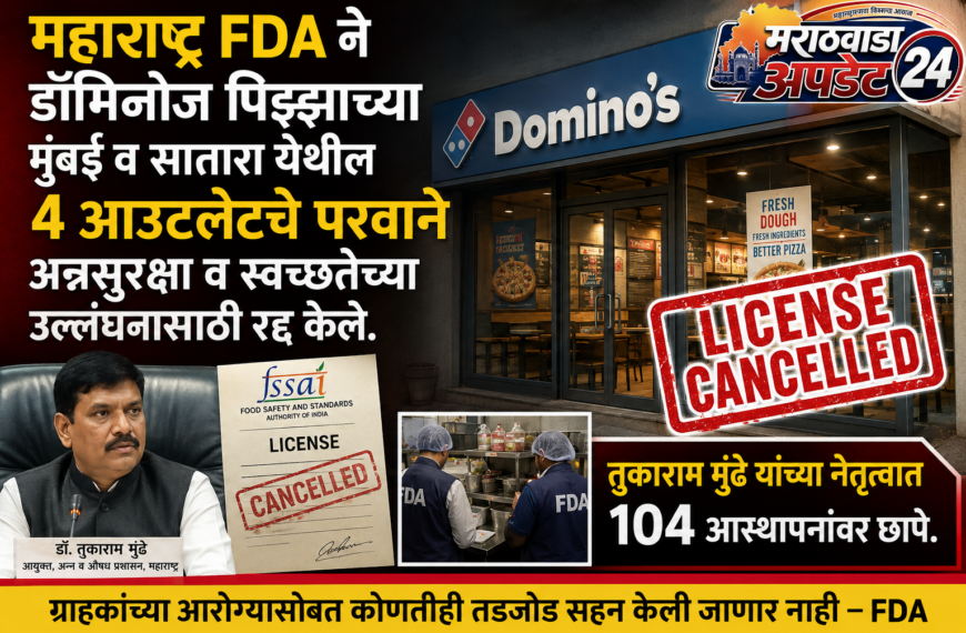 FDA ने डॉमिनोज पिझ्झाच्या 4 आउटलेटचे परवाने रद्द केले; मुंबई-सातारासह राज्यात मोठी कारवाई