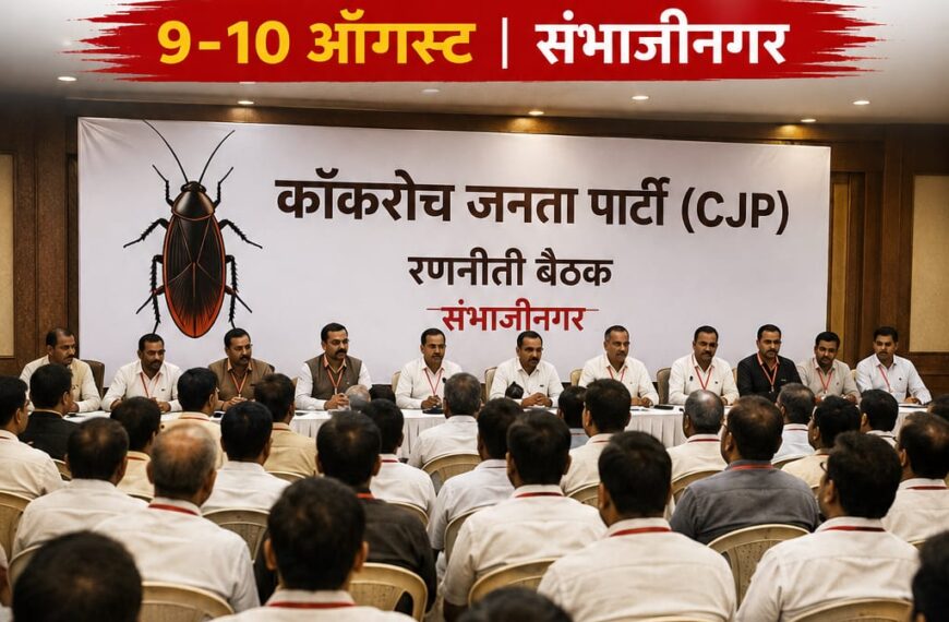 कॉकरोच जनता पार्टीची संभाजीनगरमध्ये महत्त्वपूर्ण बैठक; होणार मोठा…