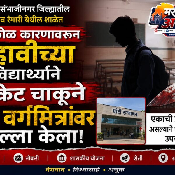 देवगाव रंगारी शाळेत धक्काबुक्कीतून चाकूहल्ला; दहावीच्या विद्यार्थ्याने चार&hellip;