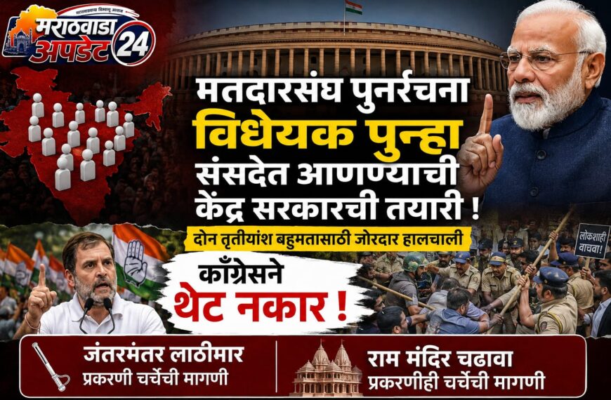 मतदारसंघ पुनर्रचना विधेयक : सरकारची पुन्हा एकदा संसदेत&hellip;