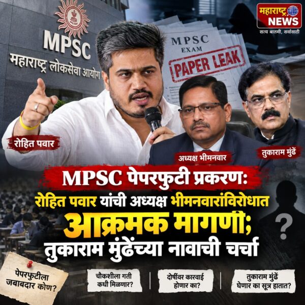 MPSC पेपरफुटी प्रकरण: रोहित पवार यांची अध्यक्ष भीमनवारांविरोधात&hellip;