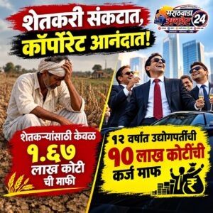 शेतकरी संकटात, कॉर्पोरेट आनंदात! १२ वर्षांत उद्योगपतींची १०&hellip;