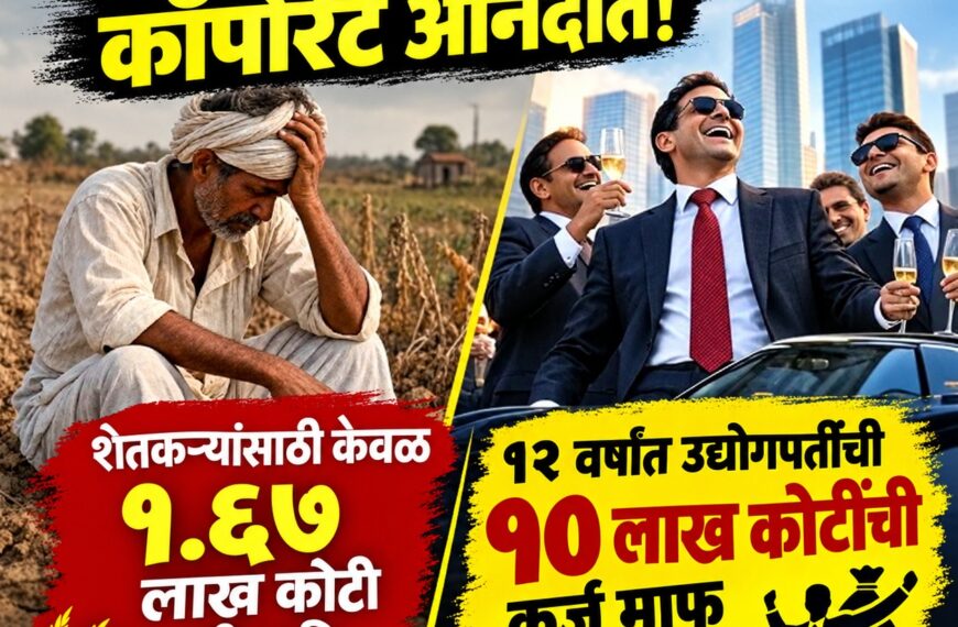 शेतकरी संकटात, कॉर्पोरेट आनंदात! १२&hellip;